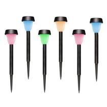 Kit 6 Peças Luminária Solar Espeto Jardim Multicores