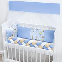 Kit 6 peças Mini Berço Protetor Trançado Safari Menino