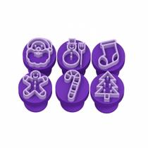 Kit 6 Peças Natal Modelo 1 Carimbos para Doces e Brigadeiros