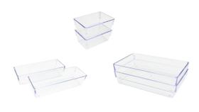 Kit 6 peças Organizadores Multiuso Modular Acrilico (P, M,G)