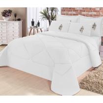 Kit 6 Peças Para Cama Queen Conforto Edredom + Jogo De Lençol Branco