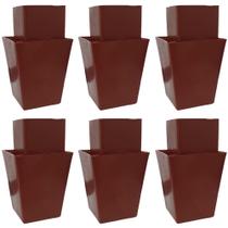 Kit 6 Peças - Pé Guaco Mogno De 7cm Para Armário Comoda Guarda Roupa Kit 6 Peças - Pé Guaco Mogno De 7cm Para Armário Comoda Guarda Roupa