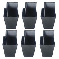 Kit 6 Peças - Pé Guaco Preto De 7cm Para Armário Comoda Guarda Roupa