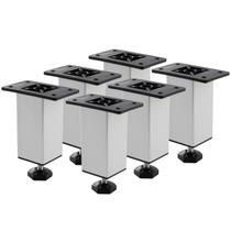 Kit 6 Peças Pés Para Móveis 10mm Com Regulagem De Altura Em Alumínio Escovado Para Mesa Sofá Puffs Proteção Móveis Kit 6 Peças Pés Para Móveis 10mm Com Regulagem De Altura Em Alumínio Escovado Para Mesa Sofá Puffs Proteção Móveis