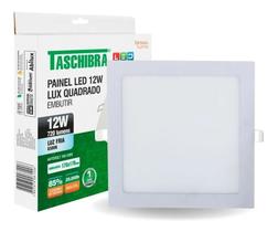 Kit 6 Peças Plafon Led Quadrado Embutir 12w 6500k ou 3000k Taschibra Kit 6 Peças Plafon Led Quadrado Embutir 12w 6500k ou 3000k Taschibra
