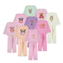 Kit 6 Peças Plush Criança ao Juvenil Conjunto Pijama Inverno Menina Peluciado Kit 6 Peças Plush Criança ao Juvenil Conjunto Pijama Inverno Menina Peluciado