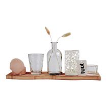 kit 6 Peças Porta Velas e Adorno Decorativo 39x14,5cm Tuut