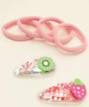 Kit 6 Peças Presilhas E Elásticos De Cabelo Infantil M-87466 Kit 6 Peças Presilhas E Elásticos De Cabelo Infantil M-87466