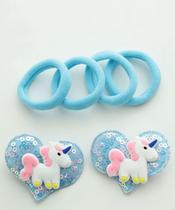 Kit 6 Peças Presilhas E Elásticos De Cabelo Infantil M-89349 Kit 6 Peças Presilhas E Elásticos De Cabelo Infantil M-89349