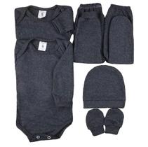 Kit 6 Peças Roupa De Bebê Recém Nascido Saída Maternidade