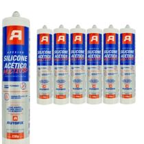 Kit 6 Peças Silicone Transparente Acético Autofix