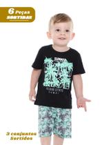 Kit 6 Peças Sortidas 3 Conjuntos Verão Menino