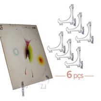 Kit 6 Peças Suporte P/ Pratos Acrílico Transparente 10cm Kit 6 Peças Suporte P/ Pratos Acrílico Transparente 10cm
