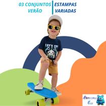 Kit 6 Peças Verão 3 camisas e 3 shorts Menino Kit 6 Peças Verão 3 camisas e 3 shorts Menino