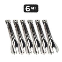 Kit 6 pegador de salada inox 20 cm