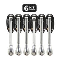 Kit 6 pegador de salada inox 28 cm Kit 6 pegador de salada inox 28 cm