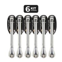 Kit 6 pegador de salada inox 28 cm Kit 6 pegador de salada inox 28 cm