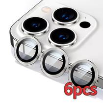 Kit 6 Película Lente De Câmera Liso Compatível Com iphone 12 13 14 15 16 17 Plus Pro Max Proteção