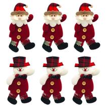 Kit 6 Pendente Enfeite De Arvore Nata Papai Noel 17cm