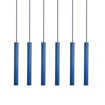 Kit 6 Pendente Luminária Tubo Azul 30 Cm