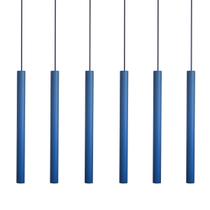 Kit 6 Pendente Luminária Tubo Azul 50 Cm Kit 6 Pendente Luminária Tubo Azul 50 Cm