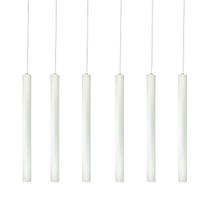 Kit 6 Pendente Luminária Tubo Branco 40 Cm