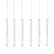 Kit 6 Pendente Luminária Tubo Branco 40 Cm