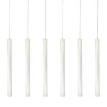 Kit 6 Pendente Luminária Tubo Branco 50 Cm