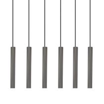 Kit 6 Pendente Luminária Tubo Cinza 30 Cm