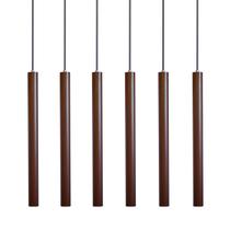 Kit 6 Pendente Luminária Tubo Marrom 50 Cm