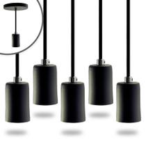 Kit 6 Pendente Soquete Copinho E27 Preto