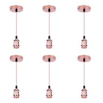 Kit 6 Pendentes Cobre Simples - Vintade - 1m - E27 Kit 6 Pendentes Cobre Simples - Vintade - 1m - E27