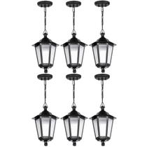 Kit 6 Pendentes de Teto Lente Fosca Luminária Grega Colonial Retro Preta Dital Kit 6 Pendentes de Teto Lente Fosca Luminária Grega Colonial Retro Preta Dital