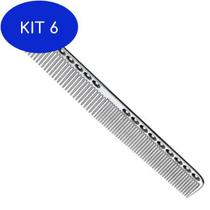 Kit 6 Pente De Corte Metal Alumínio Para Barbeiro 21,5 Cm