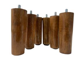 Kit 6 pés cama box de 12 cm fixas (cor imbuía)