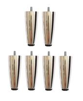 Kit 6 Pés Cama Box ou Baú Juvene Cromado 12cm Regulagem