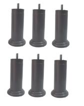 kit 6 Pés Cama Box Reforçado 12 Cm Casal Pu Cinza