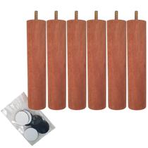 Kit 6 Pés De Madeira 20cm Pe Para Cama Box Solteiro Pés Para Móveis Pé Palito Mel