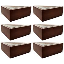 Kit 6 Pés de Madeira em L para Sofá 12cm - Mozzelar