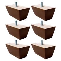 Kit 6 Pés de Madeira Retangular para Sofá 12cm - Mozzelar