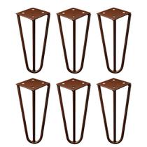 Kit 6 Pés de Metal 15 CM Hairpin Legs Mesas de Centro Puffs Bronze G41