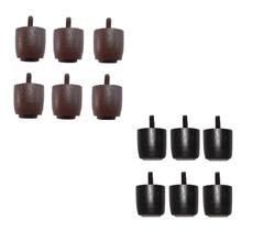 Kit 6 Pés JR Para Cama Box Baú Queen Ou King 4cm de Altura Madeira Maciça