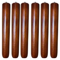 Kit 6 Pés Palito Moveis 20cm Castanho - Mozzelar