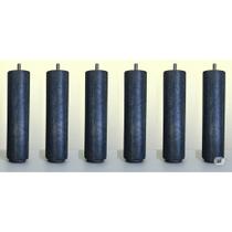Kit 6 Pés Para Cama Box 19cm Cilíndrico Madeira Preto Resistente