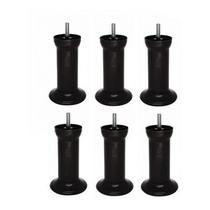 Kit 6 Pés Para Cama Box Baú Varian Plástico Forte Resistente