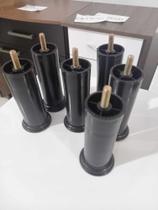 Kit 6 Pés Preto para Cama Box 12cm Altura