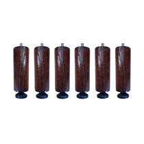 Kit 6 Pés Reguláveis Para Cama Madeira 13cm Nogueira Nivelador Kit 6 Pés Reguláveis Para Cama Madeira 13cm Nogueira Nivelador