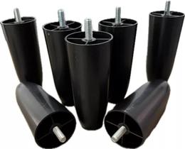 Kit 6 Pés Universal 12 Cm Conico (preto) Para Cama Box. Reforçado