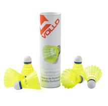 Kit 6 Petecas de Badminton Vollo de Nylon Com Tubo - Ref VB600