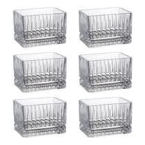 Kit 6 Petisqueiras Bowls Cristal Quadrada Listra 9cm Lyor Kit 6 Petisqueiras Bowls Cristal Quadrada Listra 9cm Lyor